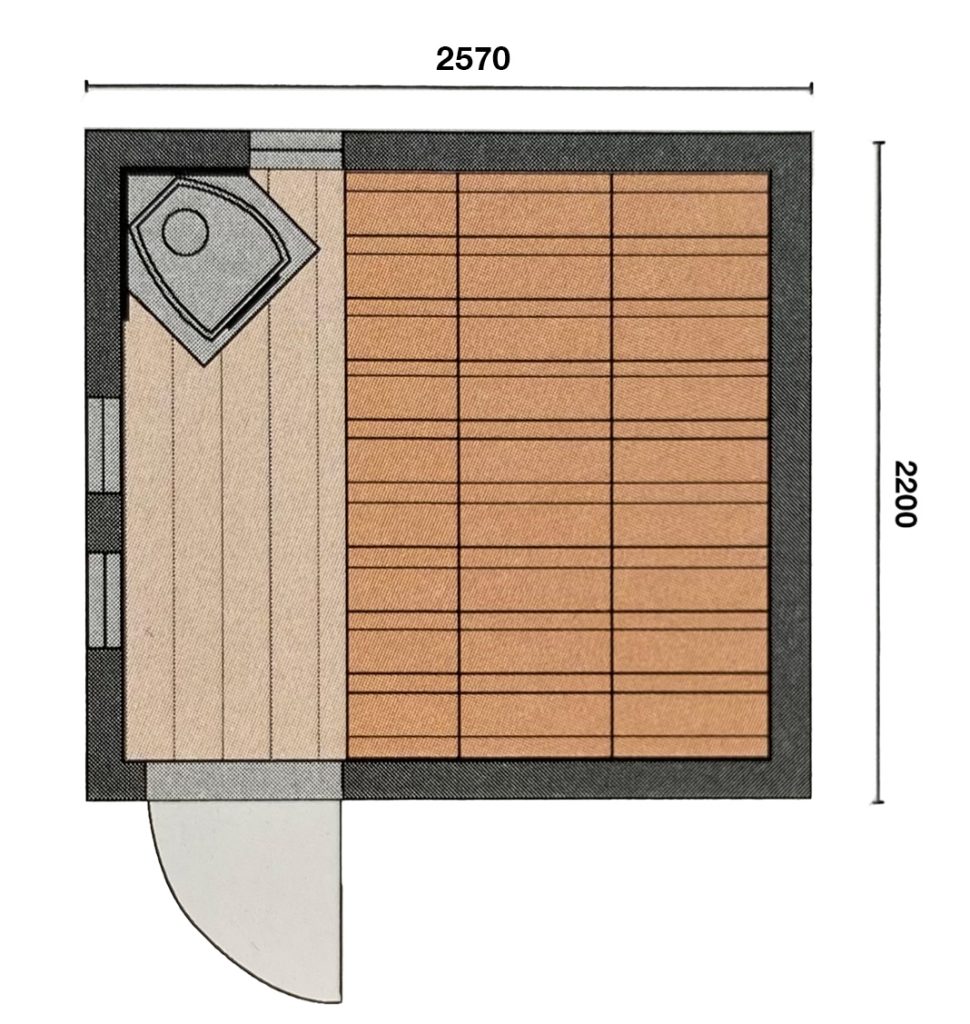 Abmessungen der Lux-Sauna S