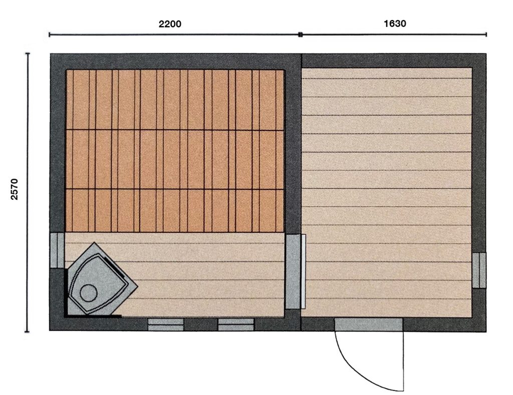 Maße der Lux Sauna M