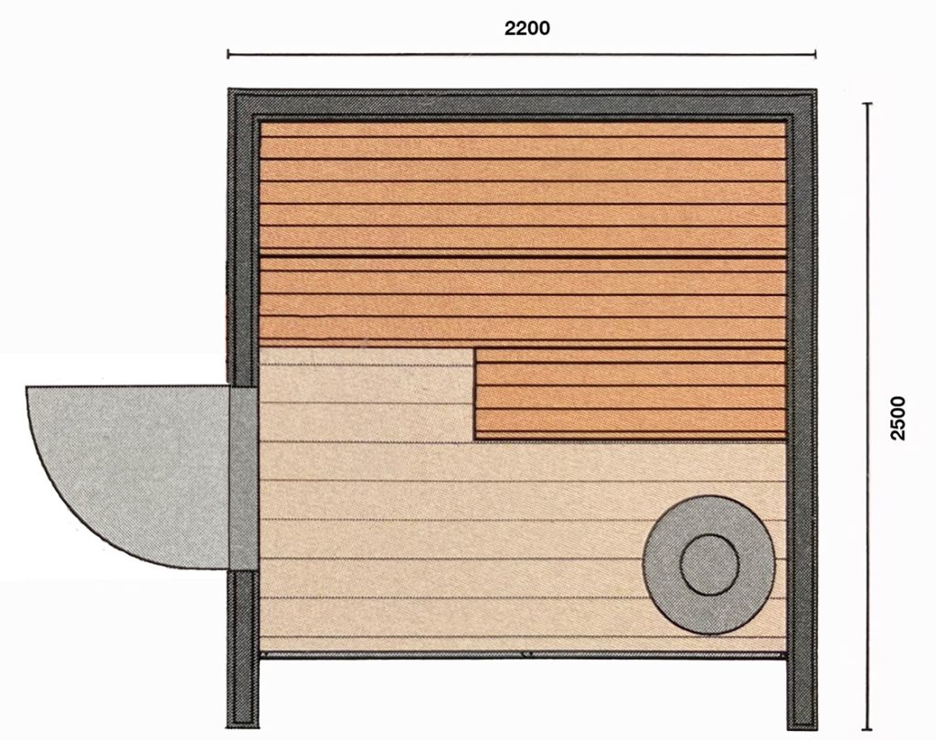 Modern S outdoor sauna small model dimensions